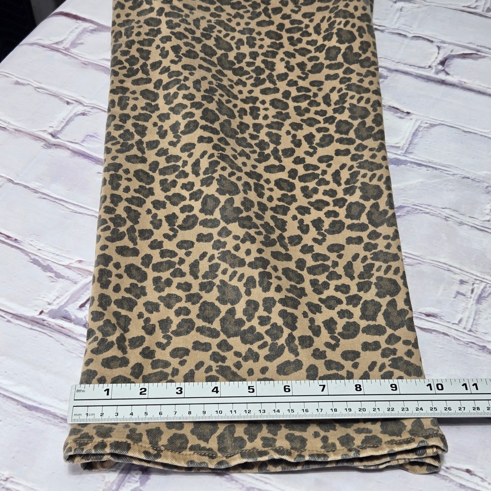 American Eagle Jeans Tan Leopard Wide Leg Animal Print Women Size 12 Regular - Picture 16 of 16